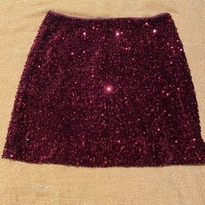She+Sky sparkly maroon mini skirt